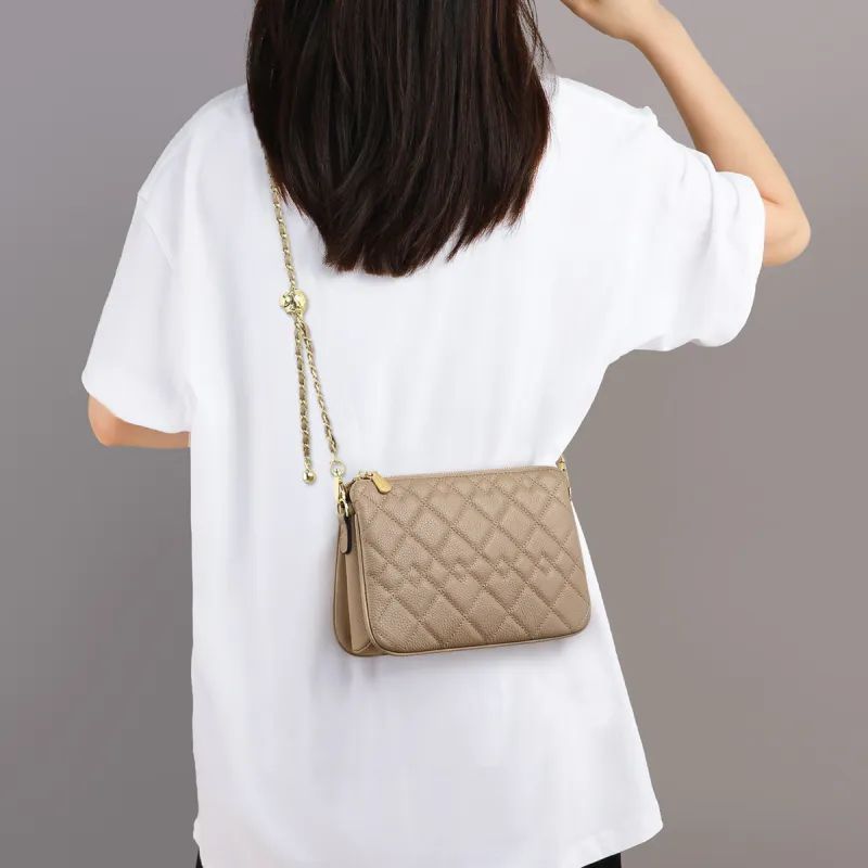 COMELY Cow Leather Patchwork Synthetic Leather Shoulder Bag Crossbody Bag Small Size Women's Multicolor-9