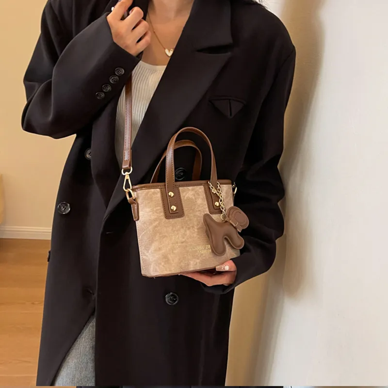 COMELY Synthetic Leather One Shoulder Handbags Regular Women's Brown/Denim Blue-3