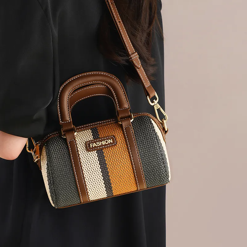 COMELY Fabric With Synthetic Leather Handbag Regular Women's Blue-5