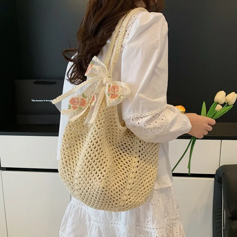 COMELY Fabric Shoulder Bag, Handbag Regular Women's Ecru-1