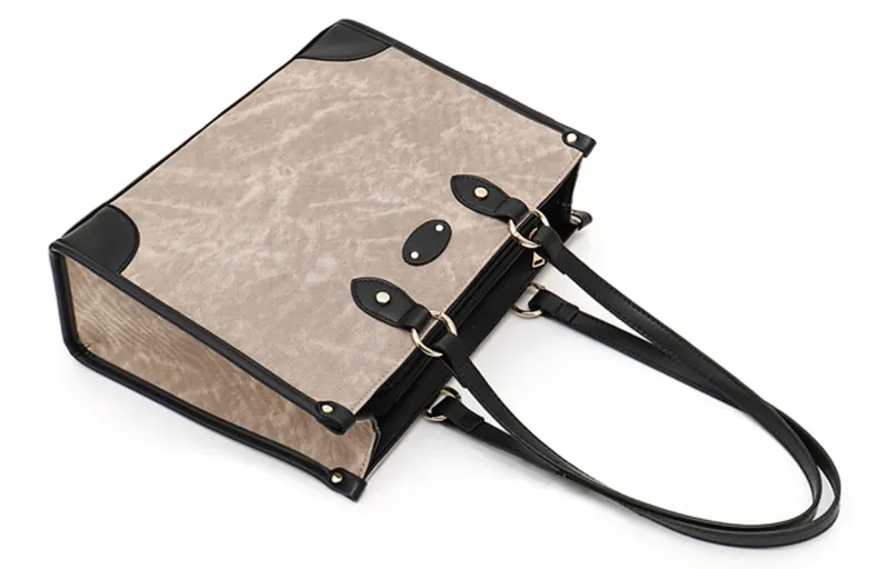 COMELY Synthetic Leather Tote Bag, Shopping Bag, Handbag, Shoulder Bag Regular Women's Ink Black-3
