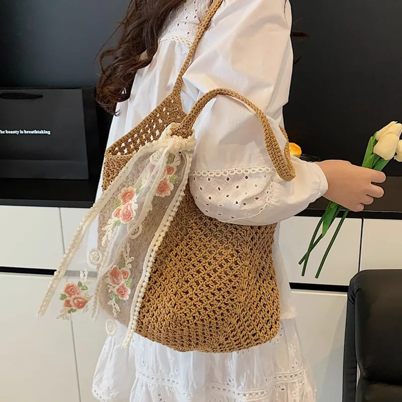 COMELY Fabric Shoulder Bag, Handbag Regular Women's Ecru-9