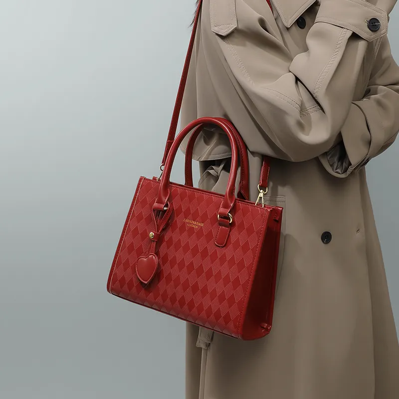 COMELY Synthetic Leather Handbag Shoulder Bag Crossbody Bag Regular Women's Red-1
