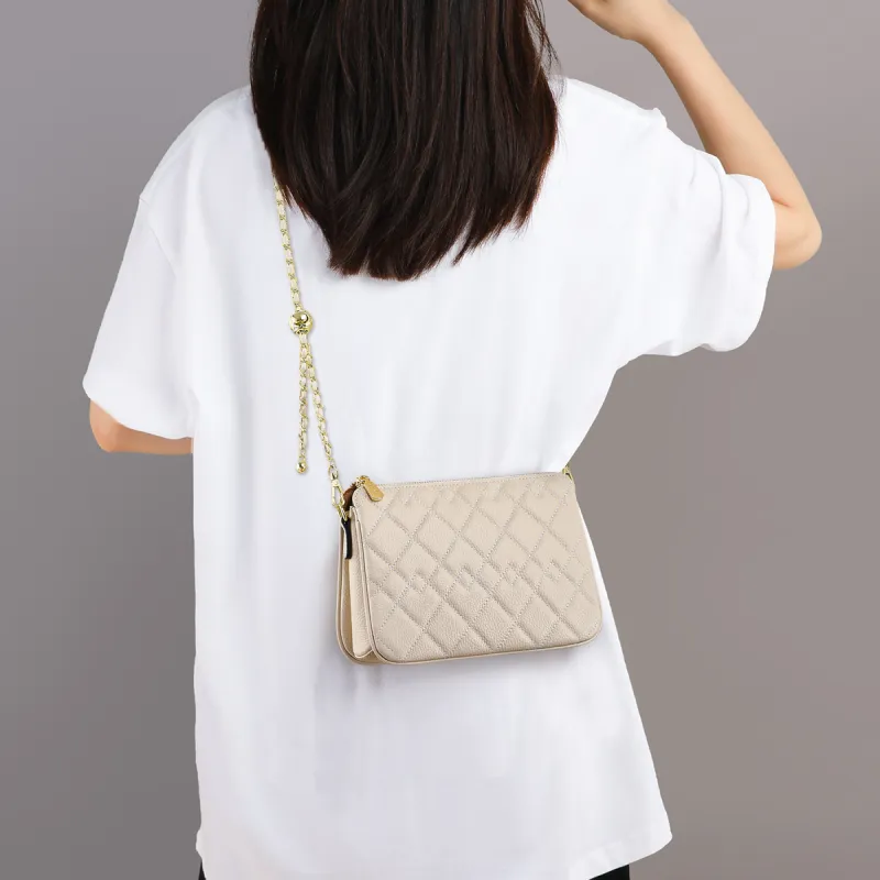 COMELY Cow Leather Patchwork Synthetic Leather Shoulder Bag Crossbody Bag Small Size Women's Multicolor-4