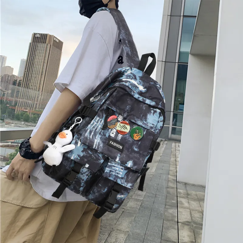 COMELY Fabric Backpack Medium Size Unisex Ecru-10