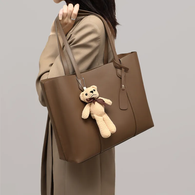 COMELY Cow Leather Patchwork Synthetic Leather Shoulder Bag Tote Regular Women's Blue Apricot Smoke Gray-20