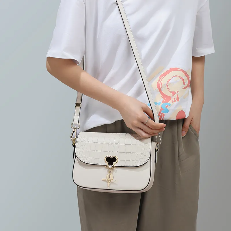 COMELY Cow Leather Shoulder Bag, Crossbody Bag Regular Women's White-1