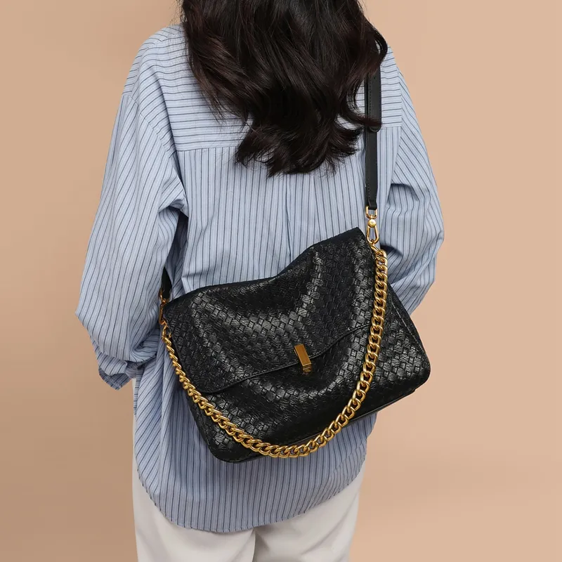 COMELY Cow Leather Patchwork Synthetic Leather Tote Bag Shoulder Bag Regular Women's Black-3