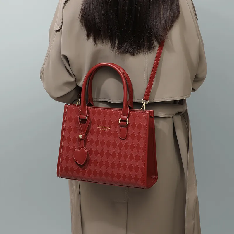COMELY Synthetic Leather Handbag Shoulder Bag Crossbody Bag Regular Women's Red-2