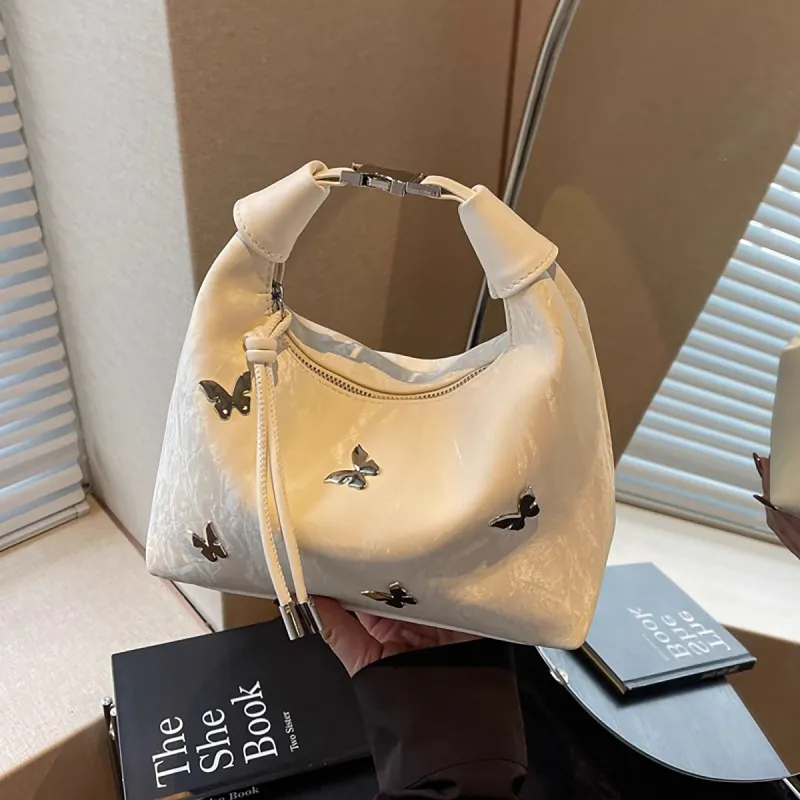 COMELY Synthetic Leather Handheld Shoulder Bag, Crossbody Bag Regular Women's Ecru-4