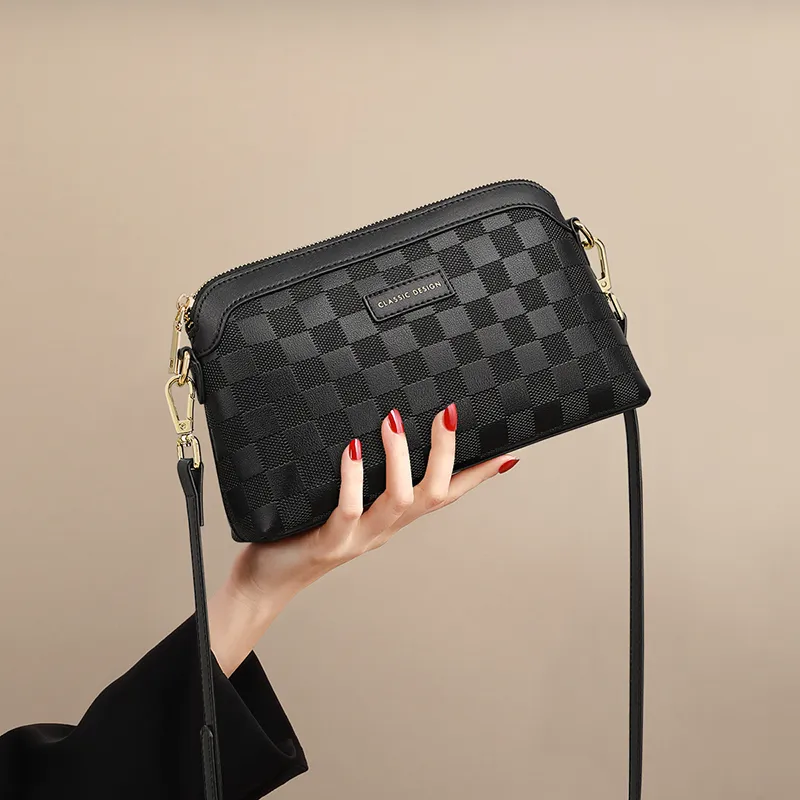 COMELY Split Cow Leather With Synthetic Leather Crossbody Bag, Shoulder Bag Regular Women's Black-3
