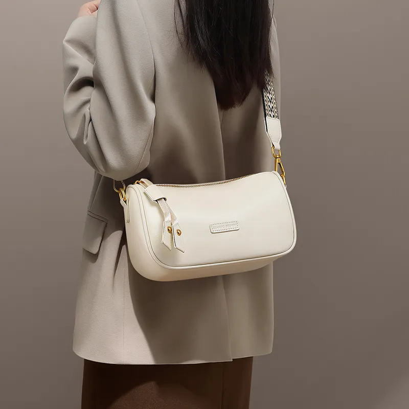 COMELY Cow Leather Pillow Bag, Shoulder Bag, Crossbody Bag Regular Women's Milkshake White-1