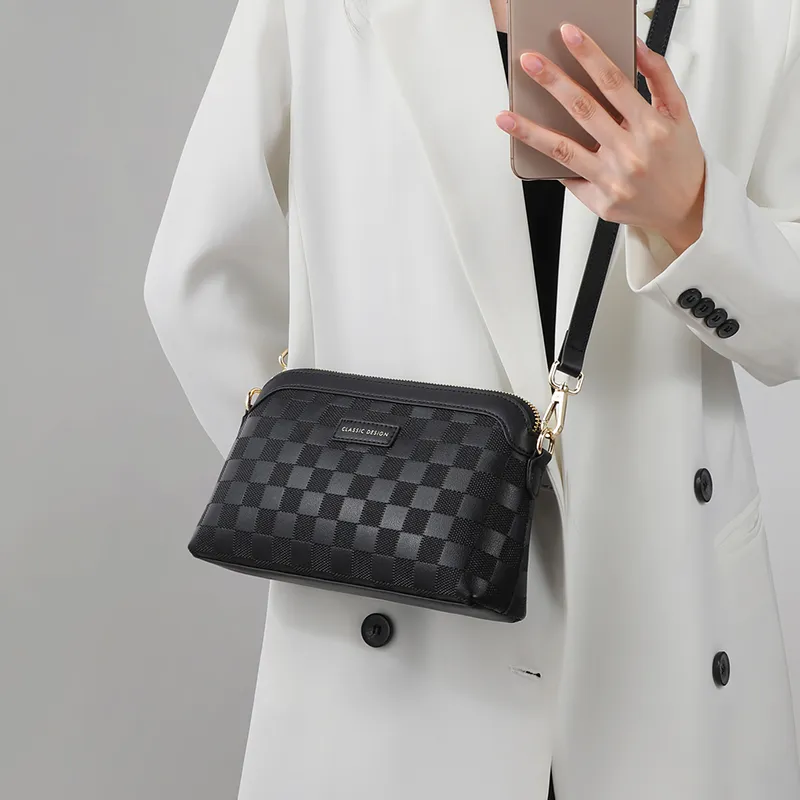 COMELY Split Cow Leather With Synthetic Leather Crossbody Bag, Shoulder Bag Regular Women's Black-2