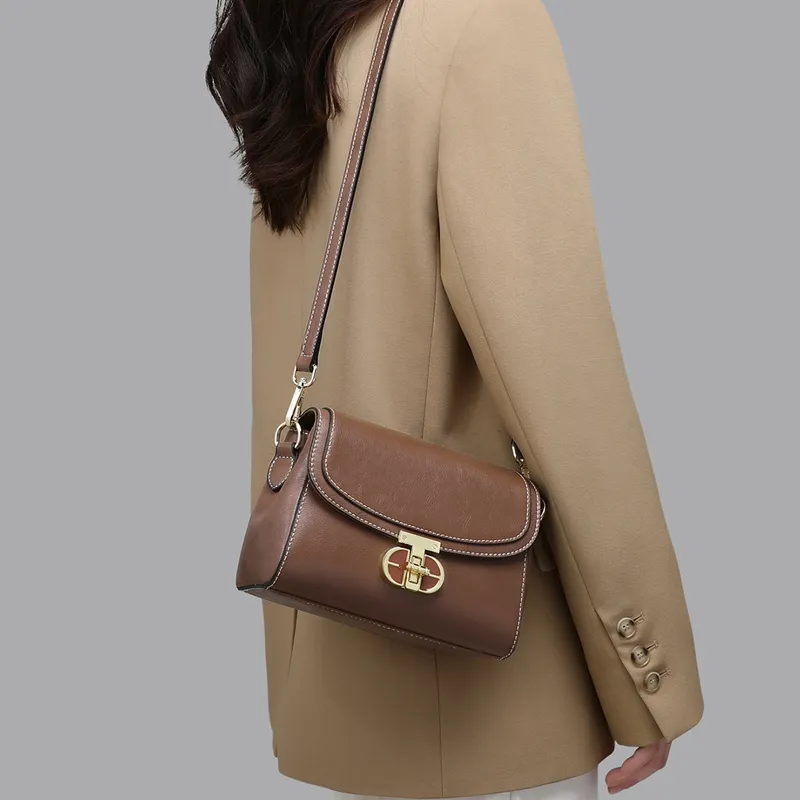 COMELY Cow Leather Patchwork Synthetic Leather Mom Bag Crossbody Bag Regular Women's Brown-2