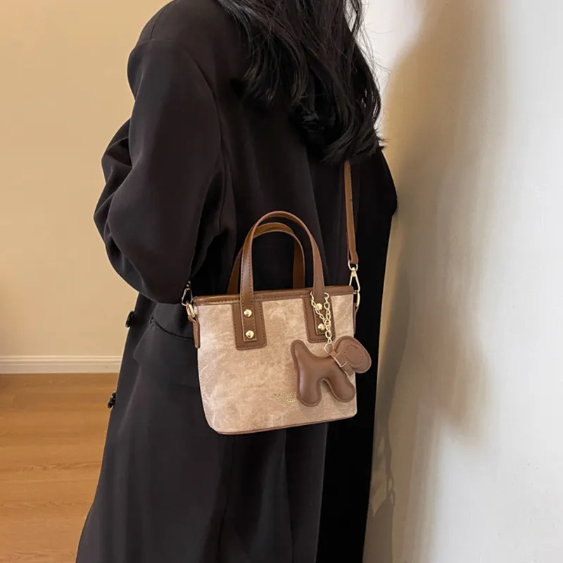 COMELY Synthetic Leather One Shoulder Handbags Regular Women's Brown/Denim Blue-1