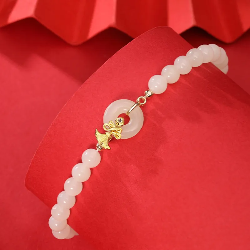 ORTAFFA Hetian Jade Bracelets Pale Greenish White Jade Women's-2