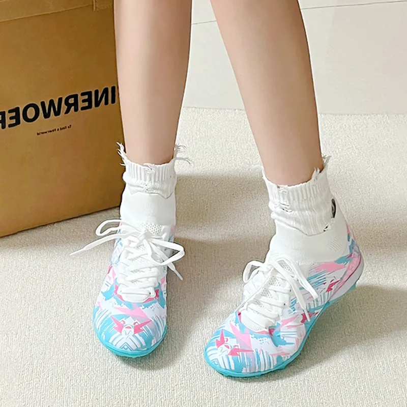 FEELACES Soccer Shoes Unisex Ice Sharp White, Pink Climb 1.0-39