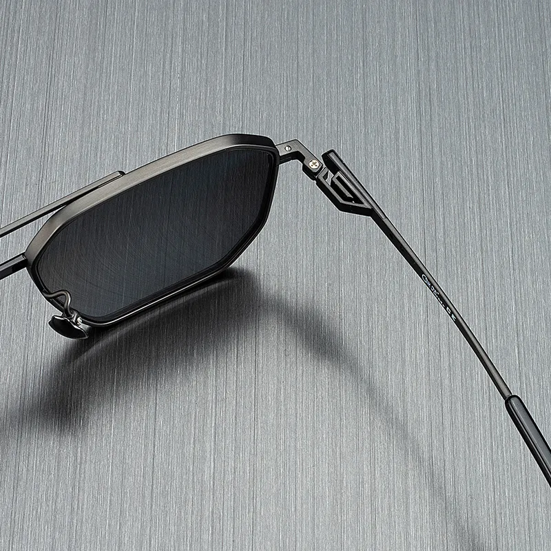 MORTON MUNCH Titanium Irregular Shape Sunglasses Men's-7