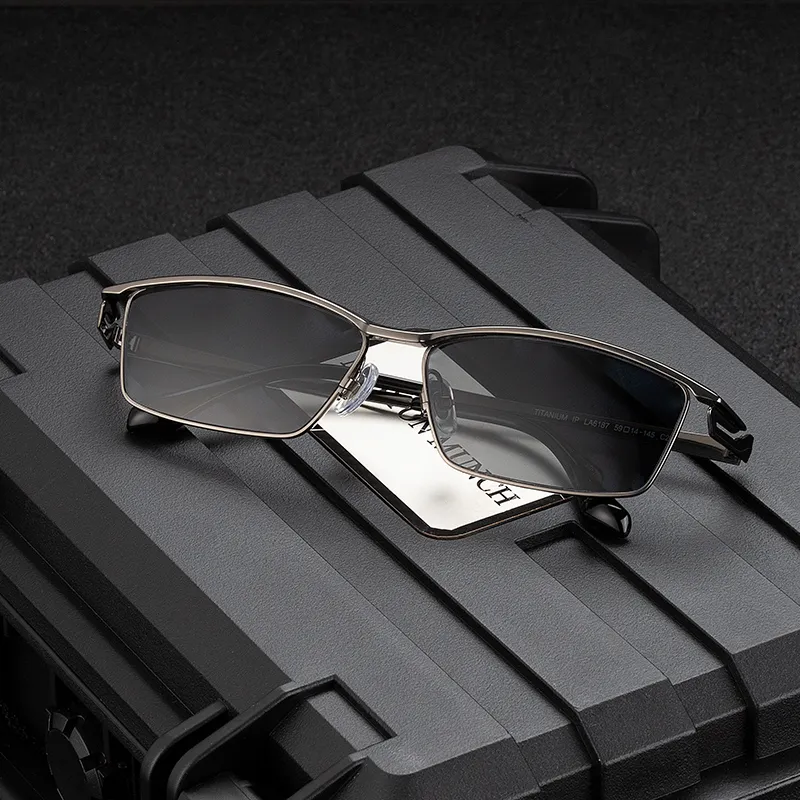 MORTON MUNCH Titanium Irregular Shape Sunglasses Men-4