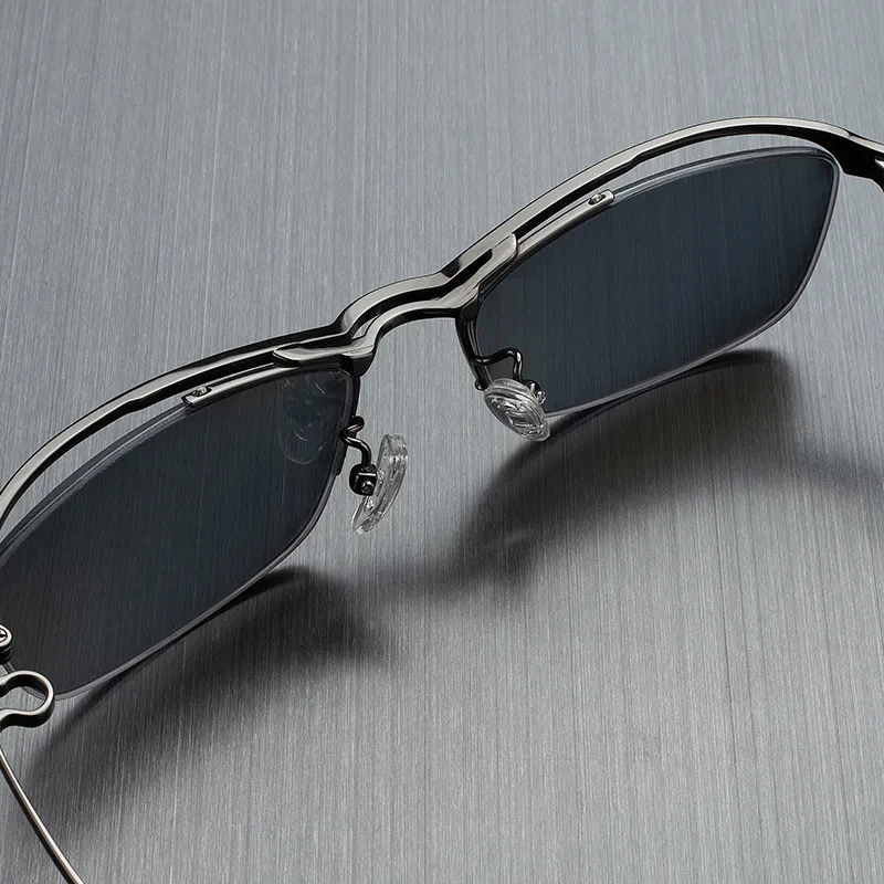 MORTON MUNCH Titanium Alloy Irregular Shape Sunglasses Men's-7