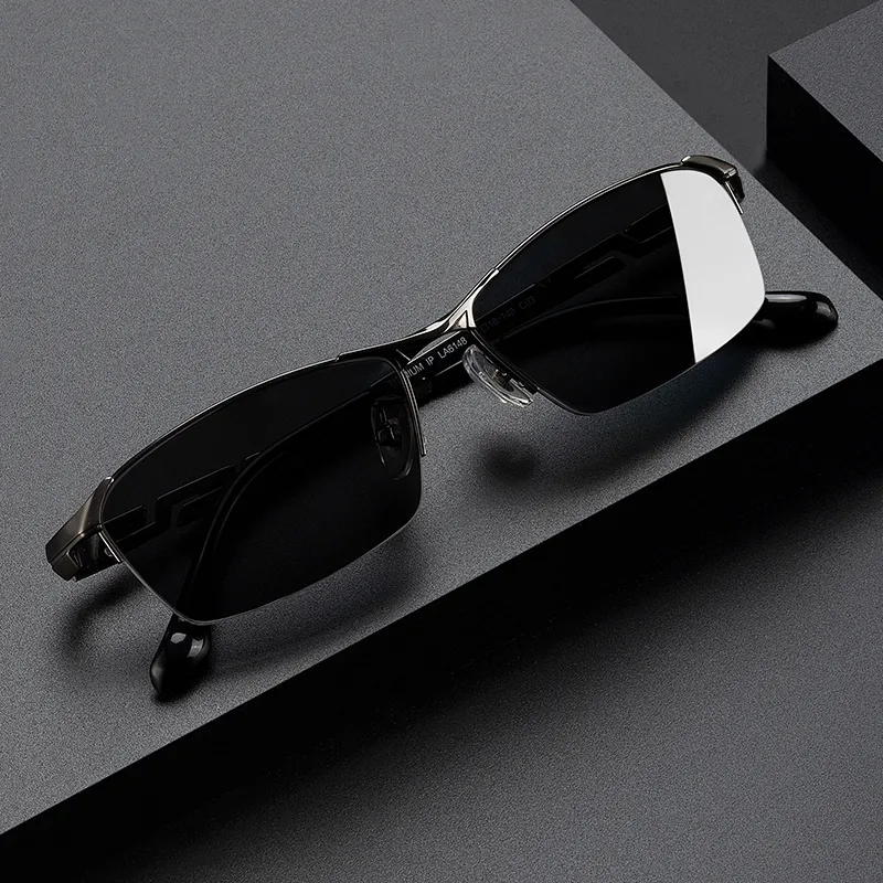 MORTON MUNCH Titanium Irregular Shape Sunglasses Men-3