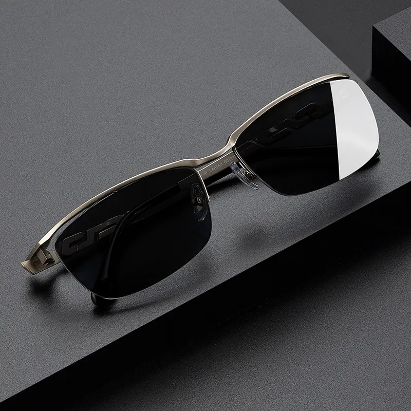 MORTON MUNCH Titanium Irregular Shape Sunglasses Men-3