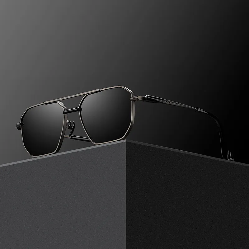MORTON MUNCH Titanium Irregular Shape Sunglasses Men's-2