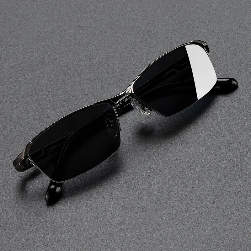 MORTON MUNCH Titanium Irregular Shape Sunglasses Men-2
