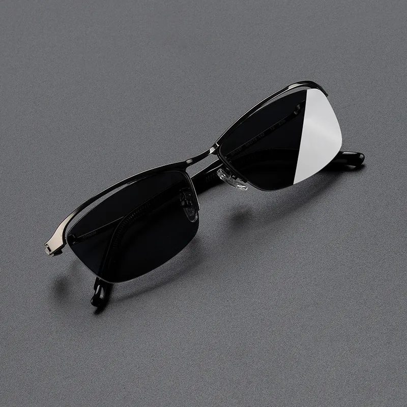 MORTON MUNCH Titanium Alloy Irregular Shape Sunglasses Men's-2