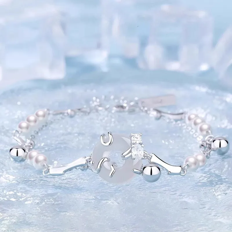 Kevni 925 Sterling Silver Bracelets Women's White-2