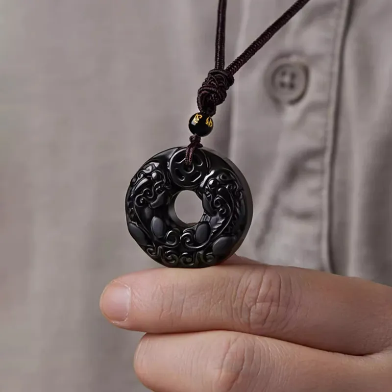 Kevni Obsidian Necklaces Unisex-2