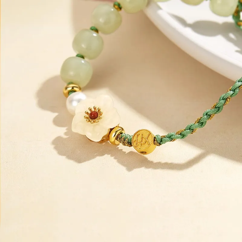 Kevni Bracelets Pale Greenish White Jade Women's-4