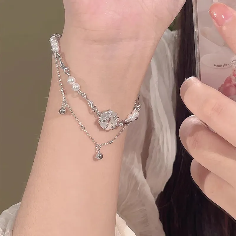 Kevni 925 Sterling Silver Bracelets Women's White-3