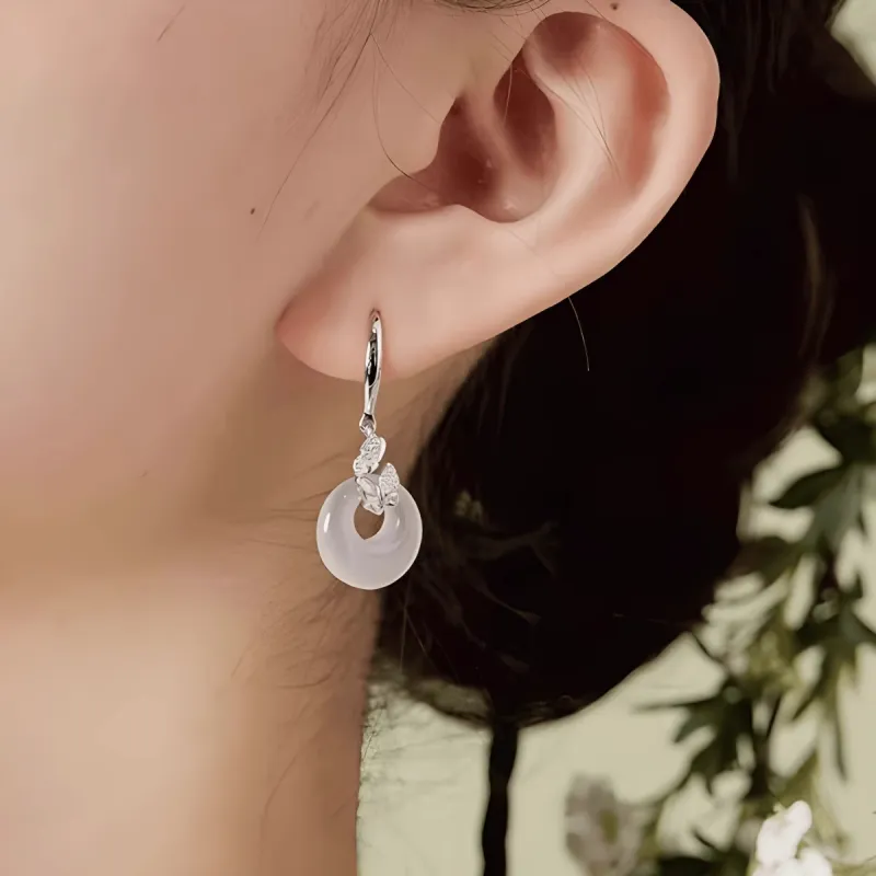 Kevni Natural Chalcedony Earrings Women's-4