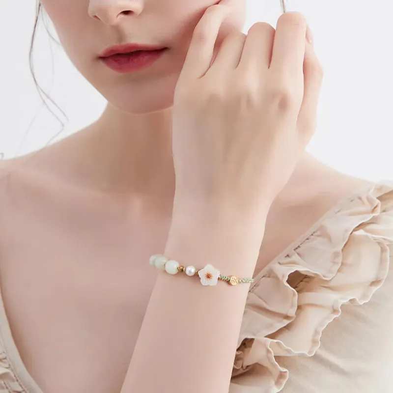 Kevni Bracelets Pale Greenish White Jade Women's-6