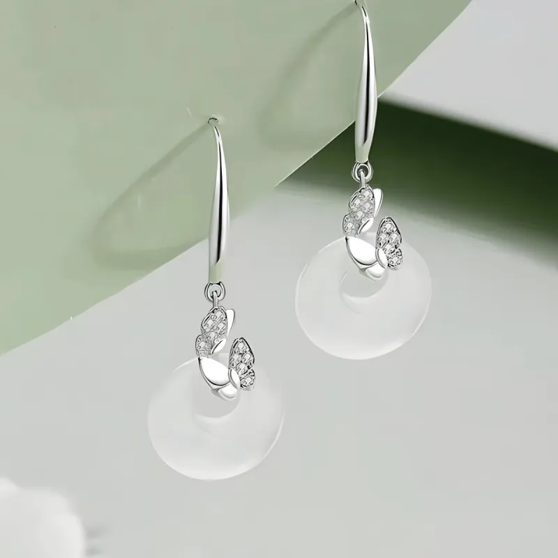 Kevni Natural Chalcedony Earrings Women's-5
