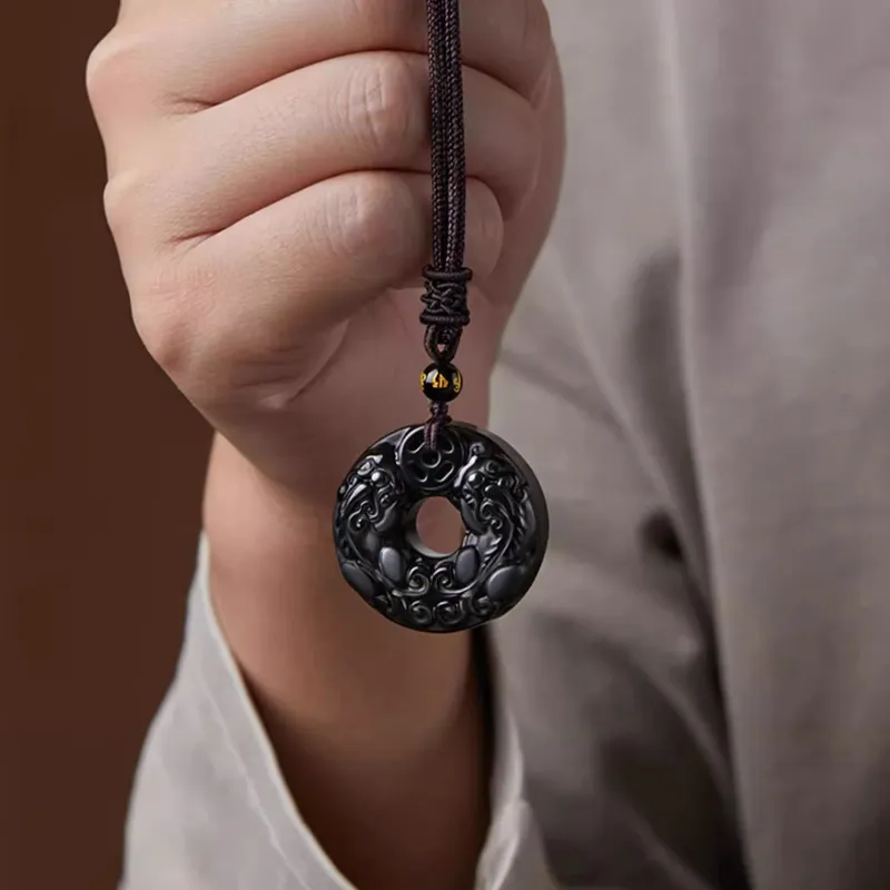 Kevni Obsidian Necklaces Unisex-3