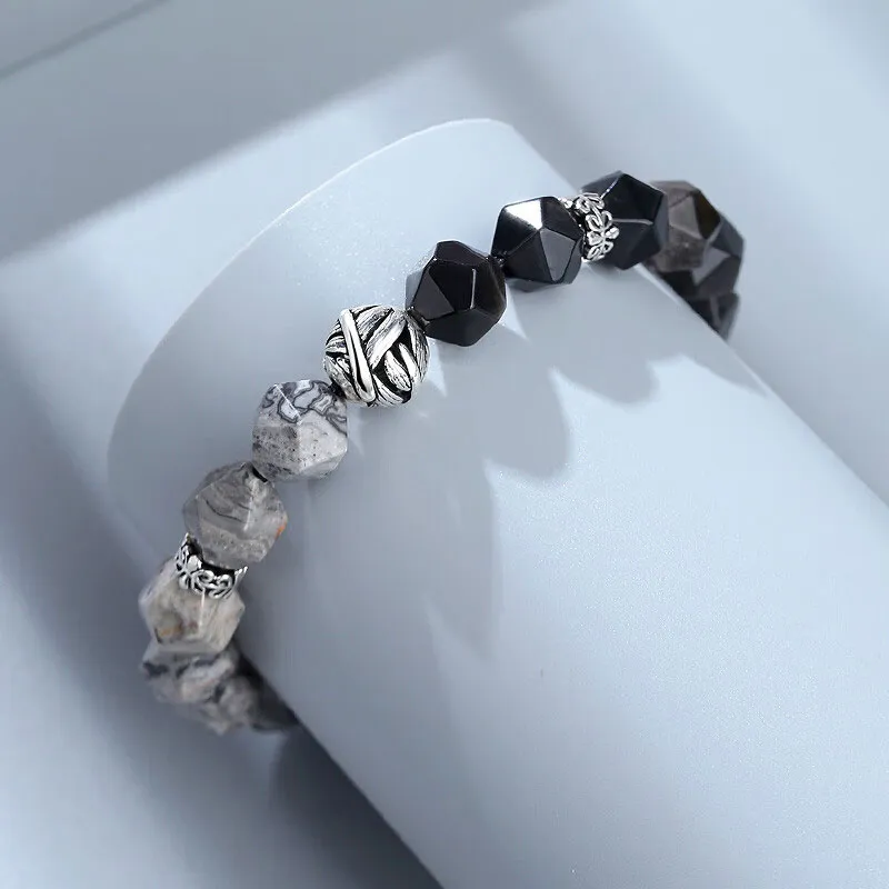 Kevni Natural Obsidian Jade Bracelets Unisex-2