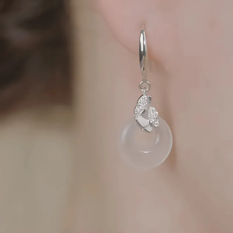 Kevni Natural Chalcedony Earrings Women's-3