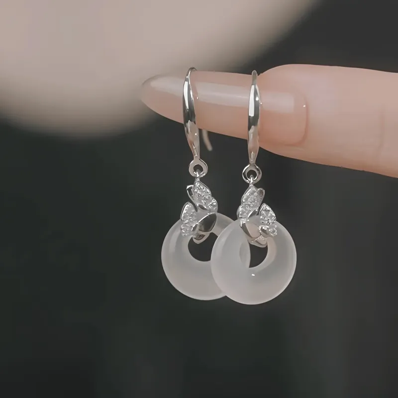Kevni Natural Chalcedony Earrings Women's-1