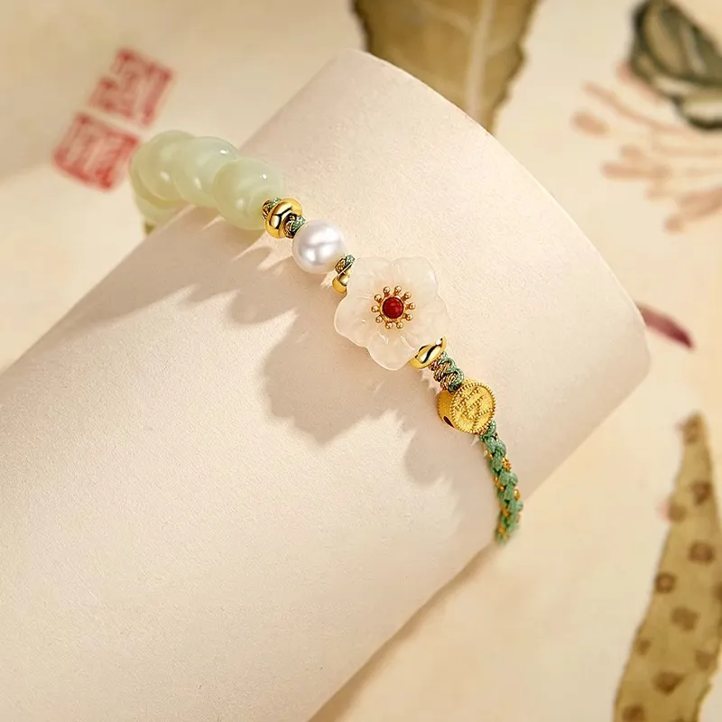 Kevni Bracelets Pale Greenish White Jade Women's-2