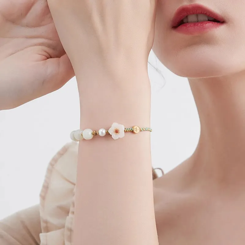 Kevni Bracelets Pale Greenish White Jade Women's-3