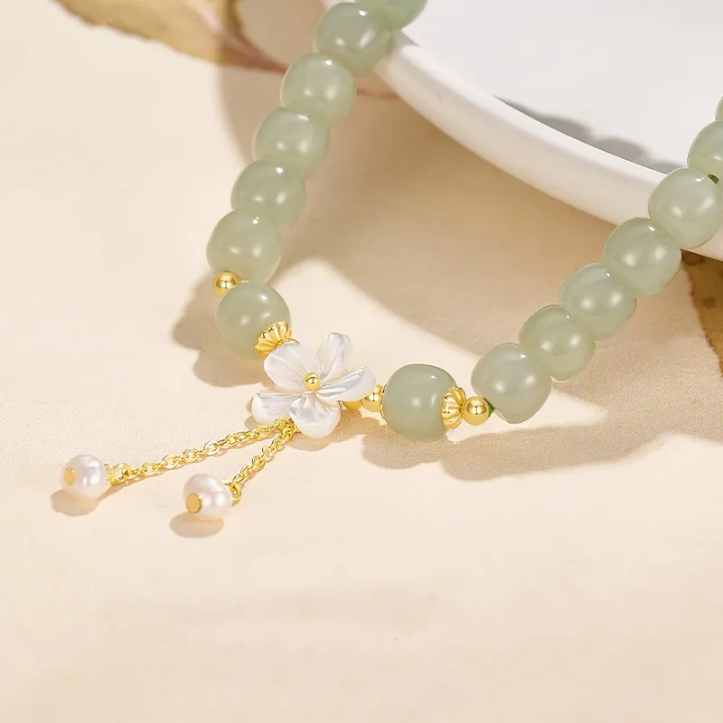 Kevni Bracelets Pale Greenish White Jade Women's-2