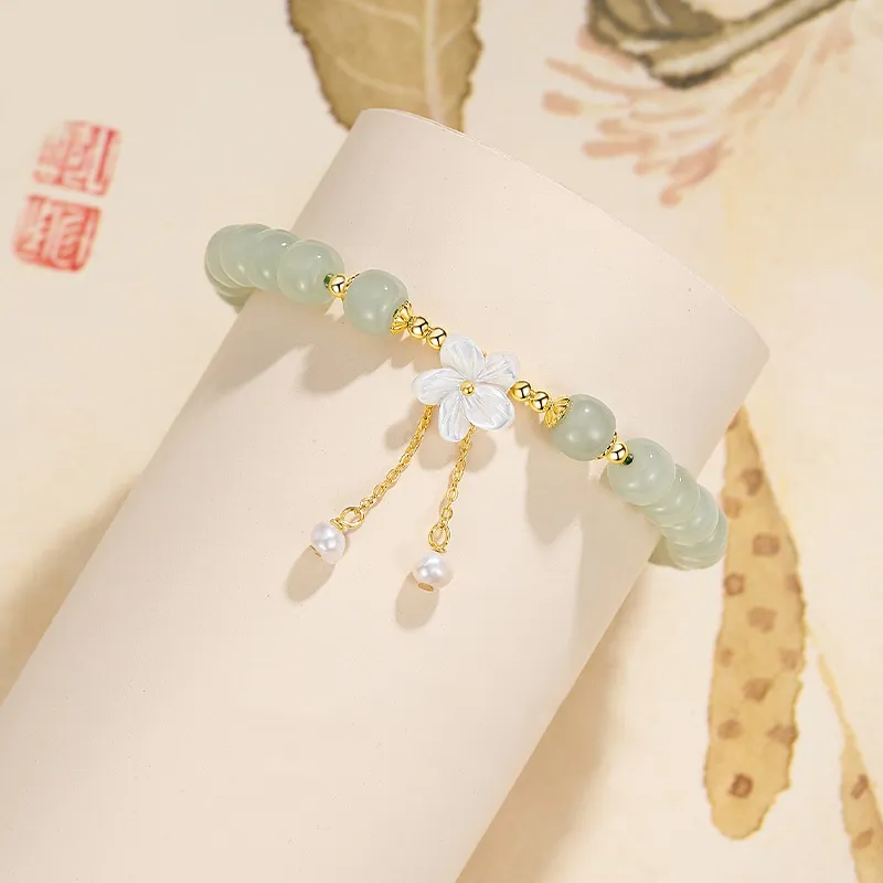 Kevni Bracelets Pale Greenish White Jade Women's-7