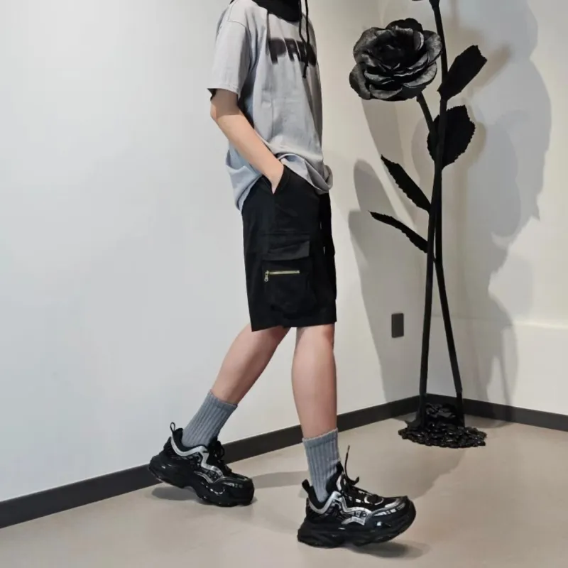 BOIGEMES Chunky Sneakers Men Low Top Black-9
