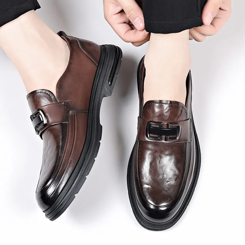 Help Dress Shoes Men Mid Top Black, Brown-17