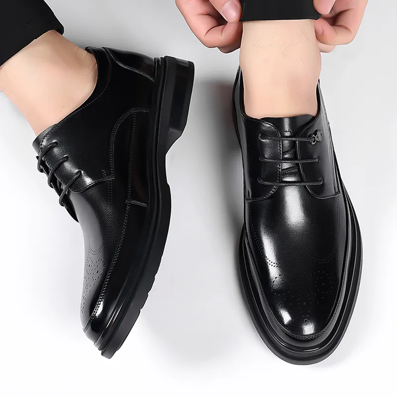 Help Dress Shoes Men Low Top Black, Brown-13
