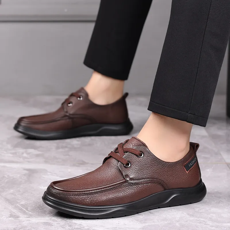 Help Men's Casual Shoes Men Low Top Black/Brown-13