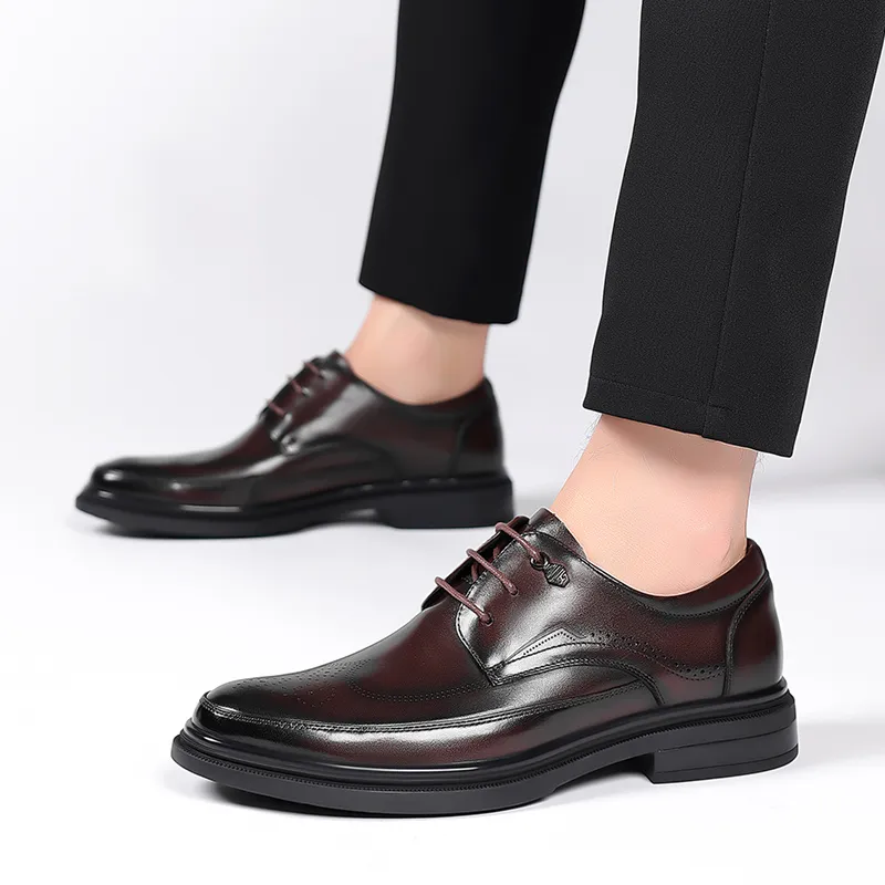 Help Dress Shoes Men Low Top Black, Brown-4