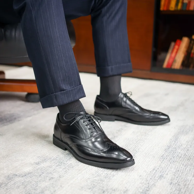 Help Dress Shoes Men Low Top Black, Brown-3
